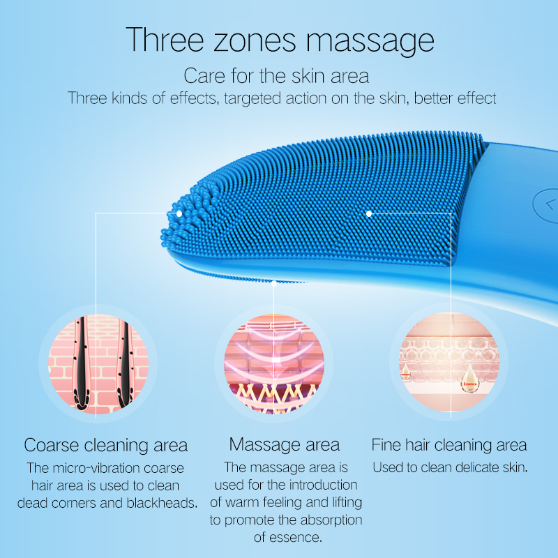 Làm đẹp Sonic Electric Face Cleansing Brush Siêu âm da mặt Scrubber