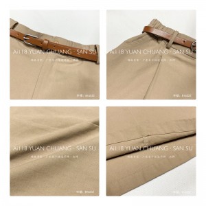 Thiết kế rộng rãi vừa vặn Kiểu dáng tối giản Kiểu dáng thẳng Thông thường Váy vải lanh và cotton màu trơn màu tùy chỉnh Váy Midi 16532