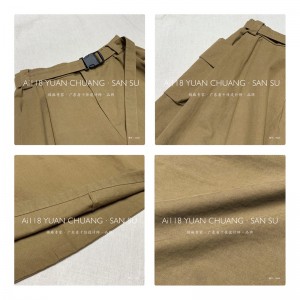 Thiết kế phù hợp hoang dã Kiểu trầm giản kiểu áo tắm màu đặc, vải lanh cường điệu như Midi Skirt 1652.