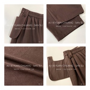 Quần nữ rộng rãi được thiết kế riêng để phù hợp cho mọi dịp, thoải mái nhất cho phong cách giản dị bằng vải lanh cotton tùy chỉnh 11713 Quần ống rộng và phong cách