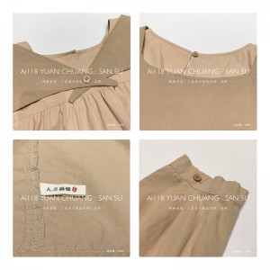 Thiết kế rộng rãi vừa vặn Phong cách tối giản Phong cách giản dị Màu đồng nhất Màu in cotton và vải lanh oversized tùy chỉnh 19595 Áo sơ mi