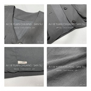 Thiết kế phù hợp hoang sơ áo vest màu đặc và vải lanh cường điệu