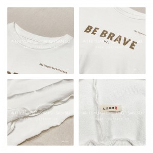 Thiết kế phù hợp Minimalst Round Coller style cổ áo áo áo áo áo kiểu úp màu đặc và vải lanh cường điệu