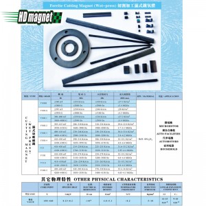 Nam châm cắt Ferrite (ép ướt)
