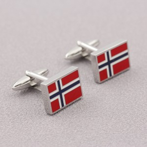 Trang sức thời trang Phụ kiện tráng men Cufflinks Cufflinks Cờ Na Uy