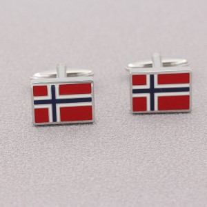 Trang sức thời trang Phụ kiện tráng men Cufflinks Cufflinks Cờ Na Uy
