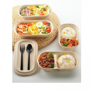 Hộp đựng thức ăn nhanh hình bầu dục có thể phân hủy sinh học bã mía hộp đựng thực phẩm có nắp rõ ràng