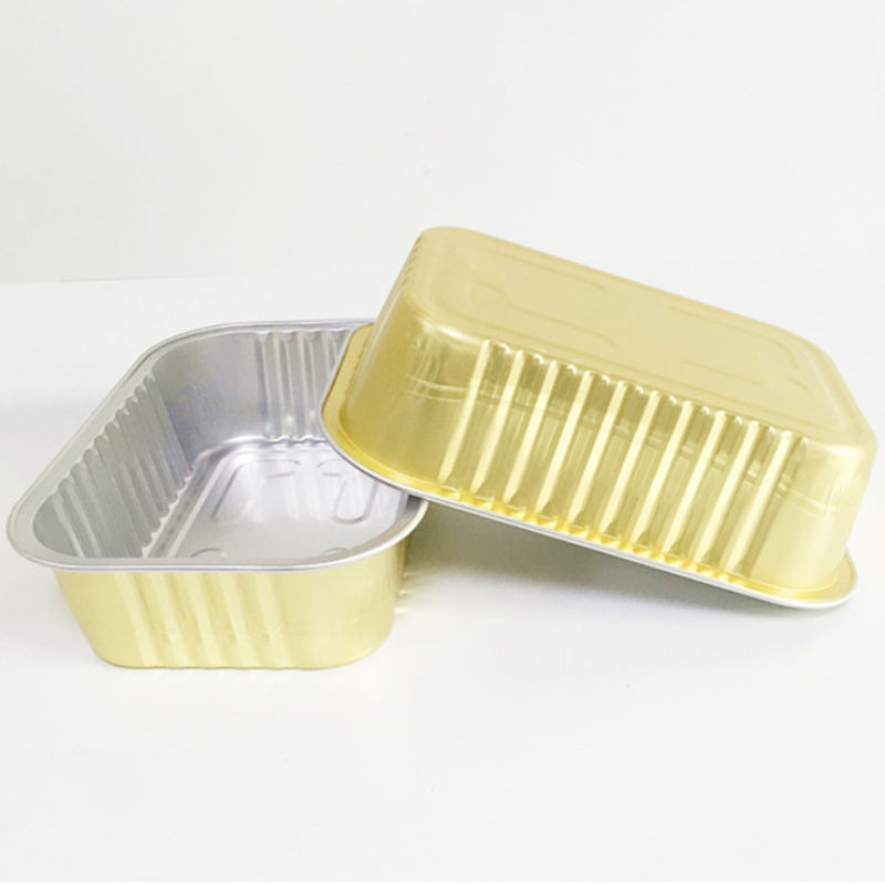 Hộp bao bì thực phẩm có thể giữ nhiệt vàng hộp cơm giữ nhiệt có thể tái chế hộp đựng thực phẩm giấy nhôm mang đi