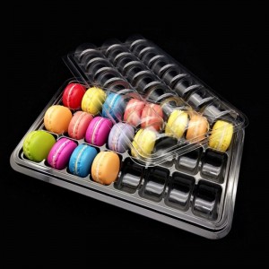 Kích thước tùy chỉnh Hộp bánh macaron 24 ngăn Hộp đựng kẹo trong suốt Hộp vỉ