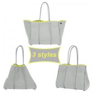 Neoprene đanăng túi đi biển tote với túi khóa kéo bên trong và bảng di động