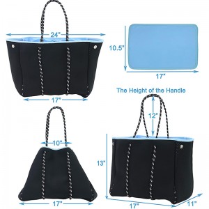 Thiết kế thời trang Đa chứcnăng Hợp thời trang Neoprene Bãi biển Tote Túinữ Tote Cross Body Shoulder Bag Big Shop Mua sắm Túi cao su