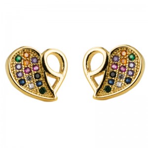 Phụnữ Hoa tai hoa bướm châu Âu và Mỹ phong cách mới phóng đại Sáng tạo hợp thời trang dát bông tai cầu vồng zircon