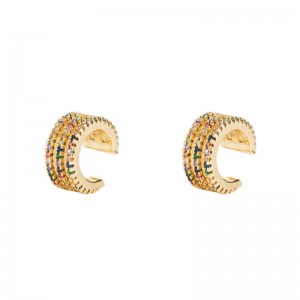 INS New Men và American Men và Woman\'s Bone Bone Clip Copper Micro-datlaid Color Zirconium Clip đơn giản mà không cần xỏ lỗ tai hip-hop