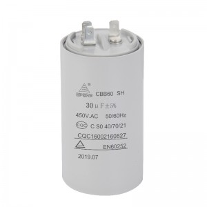 450VAC 30UF 50/60Hz C S0 40/70/21 CQC CBB60 Tụ