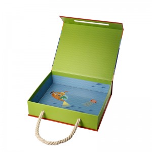 Bán buôn logo tùy chỉnh đồ chơi tái chế câu đố các tông từ tính vạt quà tặng hộp đóng gói có tay cầm