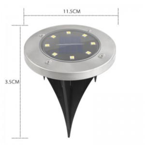 Không thấmnước 8 LED IP65năng lượng mặt trời chạy bằng đất công viên dưới mặt đất Đèn sân cỏngoài trời Garden LED Solar Ground Light với cảm ứng