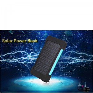 Ngân hàngnăng lượng mặt trời Ngân hàng Dual USB Power Bank 20000mAh Bộ sạc pin chốngnướcngoài Bảng điều khiểnnăng lượng mặt trời di động bênngoài với đèn LED