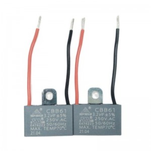 3.2UF 250V với dây lug CBB61 tụ điện cho quạt AC