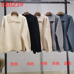 Lỏng lẻo và sành điệu đơn giản đan ve áo đơn 68023#