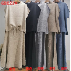 Thời trang giản dị Váy đan ô dù gồm hai mảnh 69023#