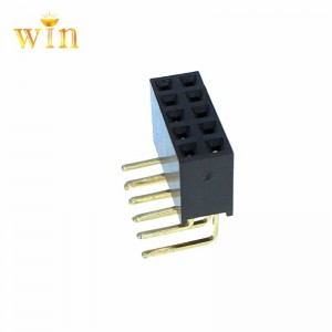 2.54mm 2x5p góc phảinhúng hai hàng pin Ổ cắmnữ
