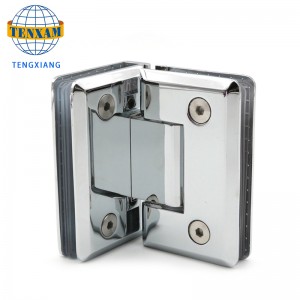 90 độ Hiển thị bản lề cửa kính Kẹp phòng tắm bằng thép không gỉ