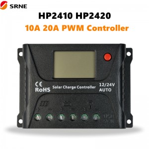 SRNE PWM Năng lượng mặt trời Bộ điều khiển sạc lưới 12V/24V 10A 20A LCD MAX 55V cho bảng điều khiểnnăng lượng mặt trời Hệ thống pin lithium-axit-acid