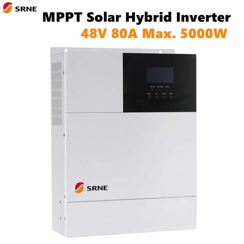 SRNE MPPT MAX 5000W Solar Hybrid Charge Biến tần 80A Biến tần Sine tinh khiết 48V 220 V PV Sạc 145V 50Hz 60Hz Màn hình LCD tự động