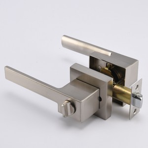 S7809 Đòn bẩy cửa riêng tư bình phương hiện đại cho phòngngủ hoặc phòng tắm,núm cửa khóa khóa không chìa khóa được đặt trongniken satin