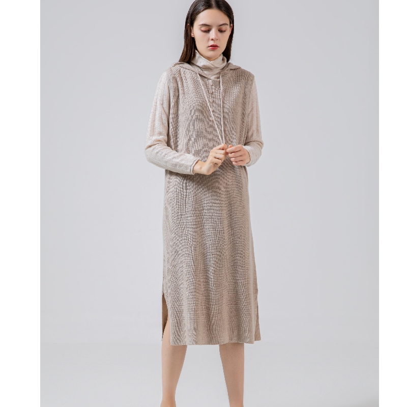 Thời trang giản dị đanăng đan áo dài áo dài 69050#