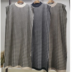 Thời trang giản dị áo len len đơn giảnngàn chim Vỏ mộtnửa cổ áo vest 69065#