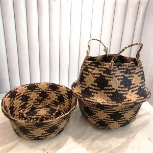 Handmade rong biển lưu trữ giỏ wicker mây vườn hoa cổ áo hoa văn giỏ hoa