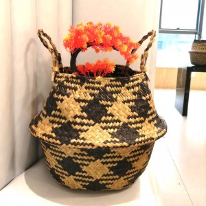Handmade rong biển lưu trữ giỏ wicker mây vườn hoa cổ áo hoa văn giỏ hoa