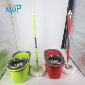 Squeeze Hand Free Spin Xô với thép không gỉ có thể kéo căng Xử lý ướt khô sàn 360 đầu có thể xoay