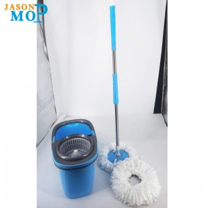 Squeeze Hand Free Spin Xô với thép không gỉ có thể kéo căng Xử lý ướt khô sàn 360 đầu có thể xoay