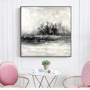Bánnóng Tóm tắt Tác phẩmnghệ thuật trên Canvas Modren Tranh sơn dầu thủ công màu đen và trắng cho trang trí tường phòng khách