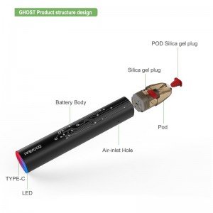 Iweycco Ghost Vape 650mah 12W Pod Kit Thuốc lá điện tử 2ml Vaporizer cho bạn