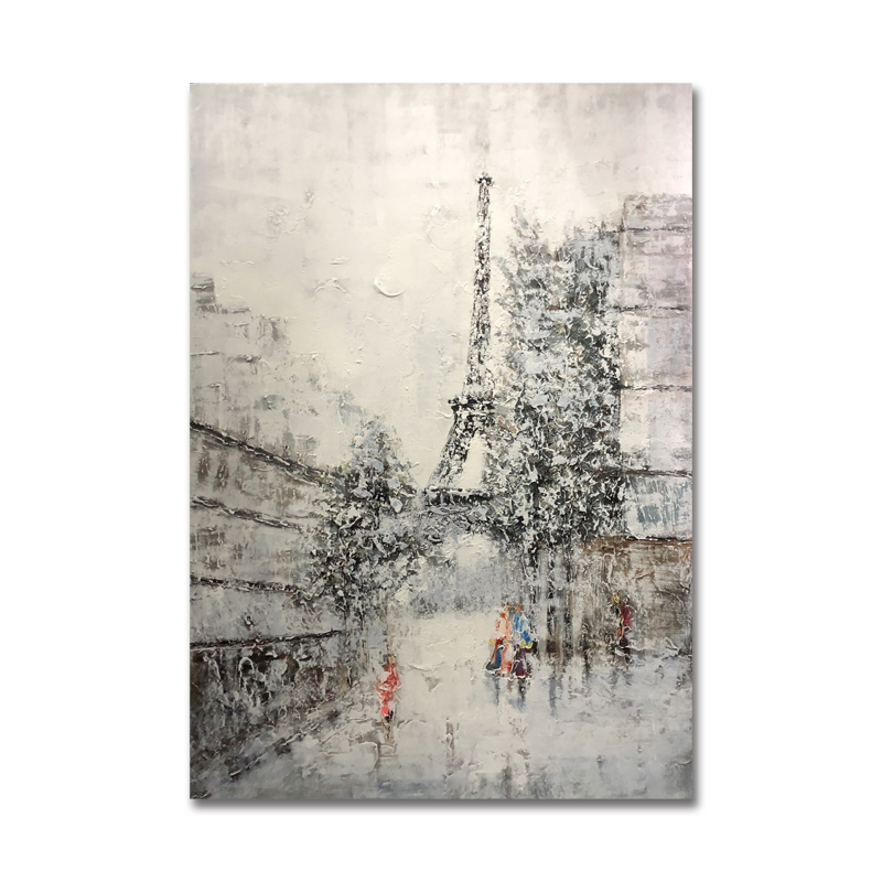 Sản phẩm mới vẽ taynghệ thuật làm việc hiện đại trừu tượng phong cách tường Eiffel trang trí cảnh quan sơn dầu