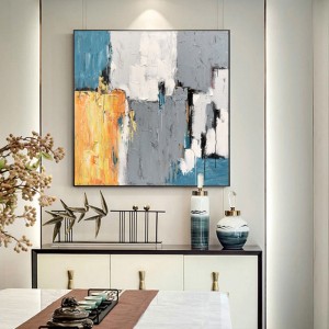 Thiết kế mới hoàn toàn vẽ tay Vàng lánghệ thuật Tóm tắt Canvas sơn dầu trên vải co giãn