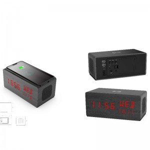 Đài phát thanh đồng hồ Bluetooth FB-CR8J780X với bộ sạc không dây Qi