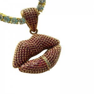 Sexy Red Lip Inlaid Vòng cổ