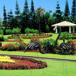 Black Skeleton Yard Flamingos Halloween Nhựa Flamingos Lawn Trang trí đồ trang trí Zombie Lawn Trang trí