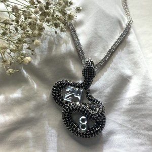 Trang sức Hip Hop đơn giản Màu vàng Kim loại Chuỗi xương đòn Vòng cổ Crystal Animal Snake Mặt dây chuyền Vòng cổ