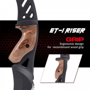 Nika Bắn cung 220026 ET1S 17inch Ilf LH Recurve Riser để tái phát thiết bị đặt thiết bị bắn súng và săn bắnngoài trời
