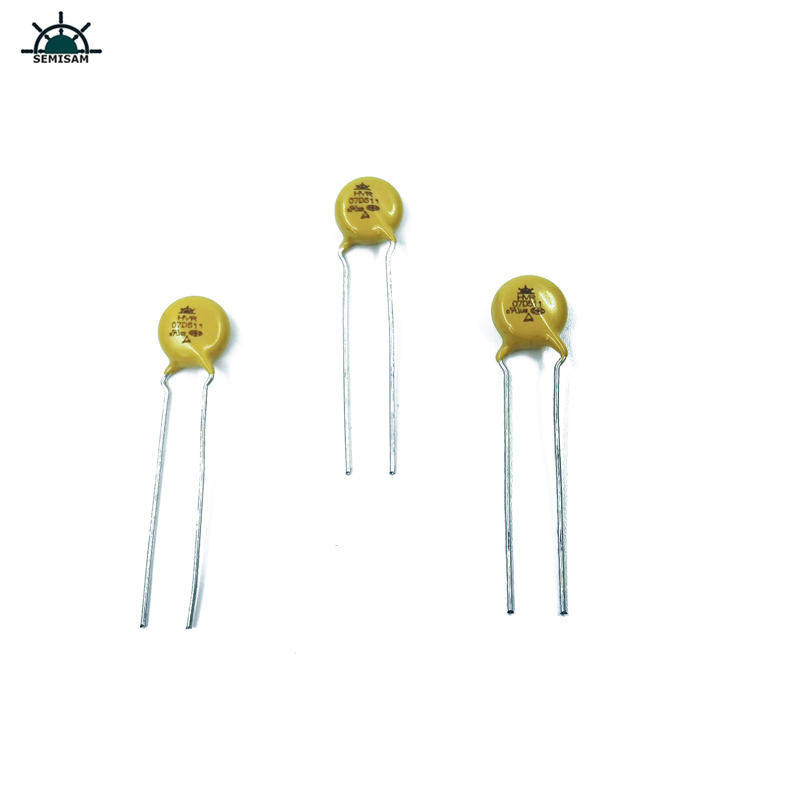 Nhà sản xuất gốc dẫn dài, màu vàng silicon Mov 7D511 510V 7mm điện trở di chuyển MOV Varistor