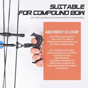 Elongngoài trời 280083 Bắn cung D Loops Rope 5inches Bắn cung Bowstring Phục vụ Chủ đề D Loop Dây phát hành Vật liệu Nocking D Loop Dây thừng