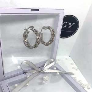 Hoa tai zircon bằng thép không gỉ châu Âu và Mỹ (không phai)
