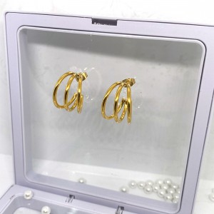 Bông tai bằng thép không gỉ mạ vàng 18K/14K