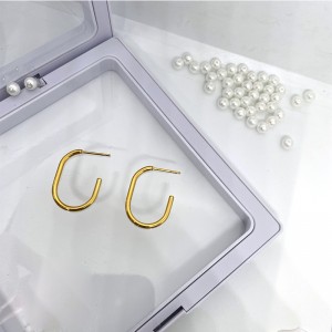 Thép không gỉ chân không mạ vàng 18k/14k bông tai hoop