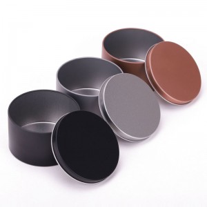 8oz Đen thiếcnến Jar Hương liệu Kim loại Đóng gói Nến 85 * 50mm